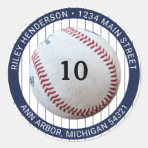 Pinstripe Baseball Geburtstagsparty Rücksendeadres