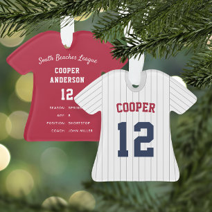 Pinstripe-Baseballtrikot Spieler-Statistiken-Ornam Ornament