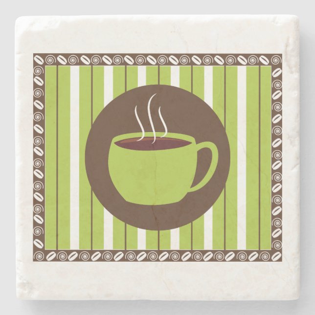 Pinstripe Kaffee Steinuntersetzer (Vorderseite)