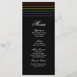 Pinstripe Pride Colors LGBT Wedding Menu Menükarte