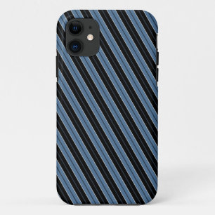 Pinstripes blau Schwarz-weiße Diagonalstreifen Case-Mate iPhone Hülle