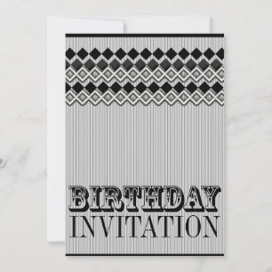 Pinstripes + Diamonds Geburtstagsparty Einladungen