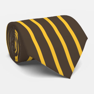 Pinstripes San Diego Brown Yellow Wide Streifen Krawatte