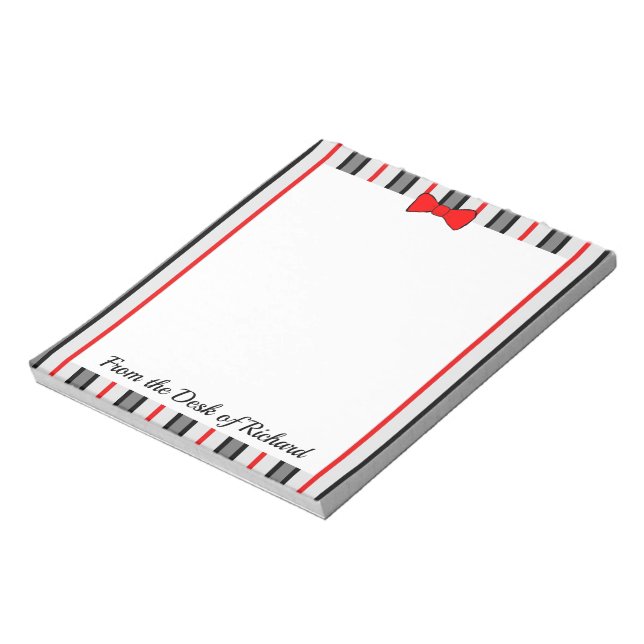 Pinstripes und eine rote Krawatte Notizblock (Rotiert)
