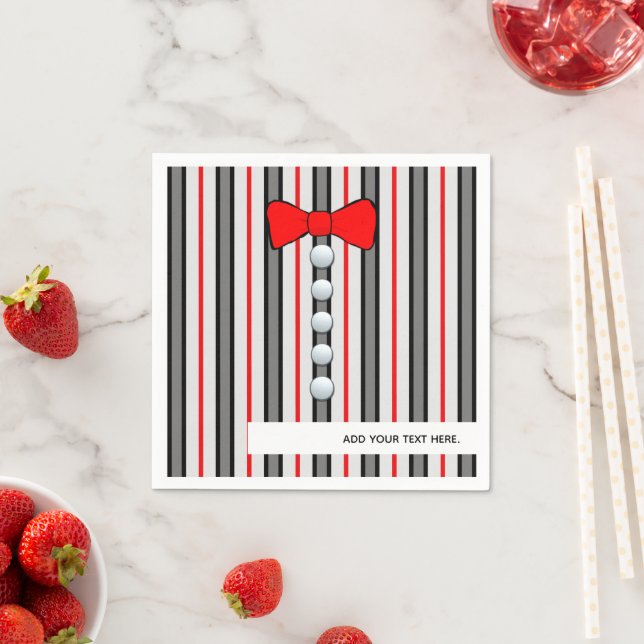 Pinstripes und eine rote Krawatte Serviette (Beispiel)