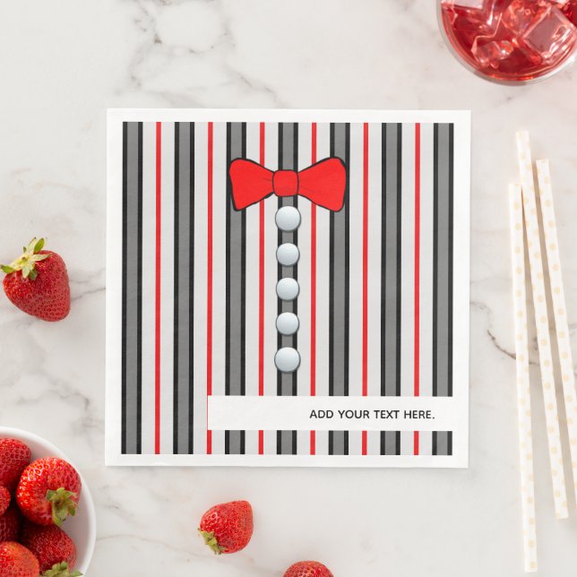 Pinstripes und eine rote Krawatte Serviette (Beispiel)