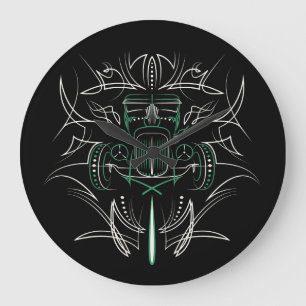 Pinstriping Hot Rod Große Wanduhr
