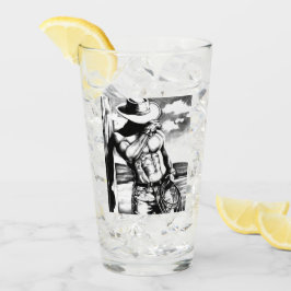 Pint Glass - Cooler Cowboy Bodybuilder Glas