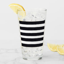 Pint Glass - Moderne schwarz-weiße Streifen