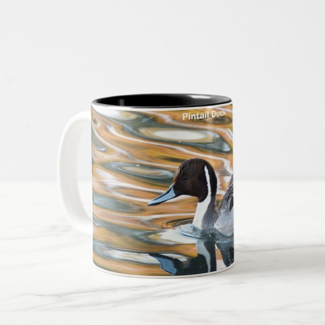 Pintail Duck Zweifarbige Tasse (Vorderseite Links)