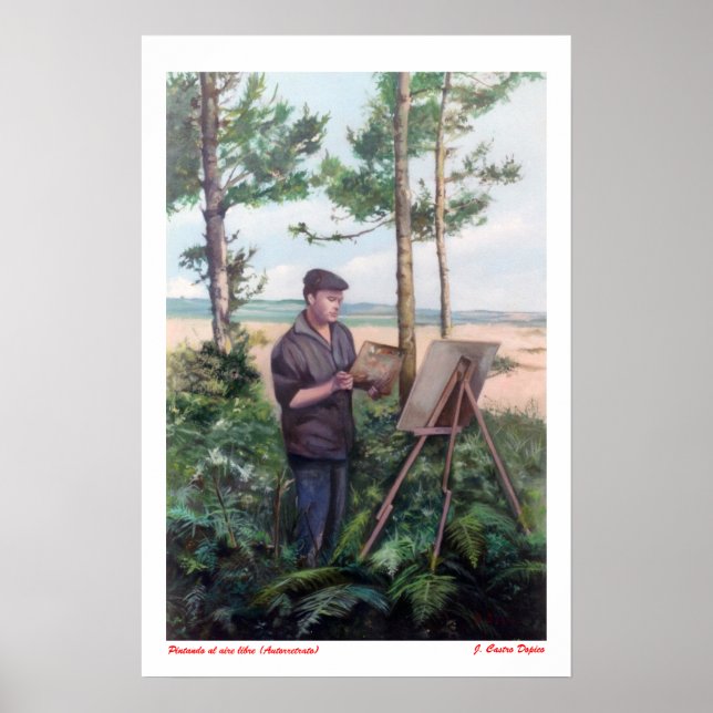 Pintando al aire libre (Autorretrato) Poster (Vorne)