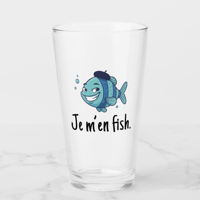 Pintglas - Je m'en fish Glas (Vorderseite)