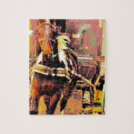Pinto Amish Horse 8-Bit Art Puzzle