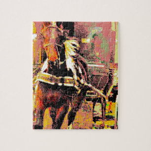 Pinto Amish Horse 8-Bit Art Puzzle