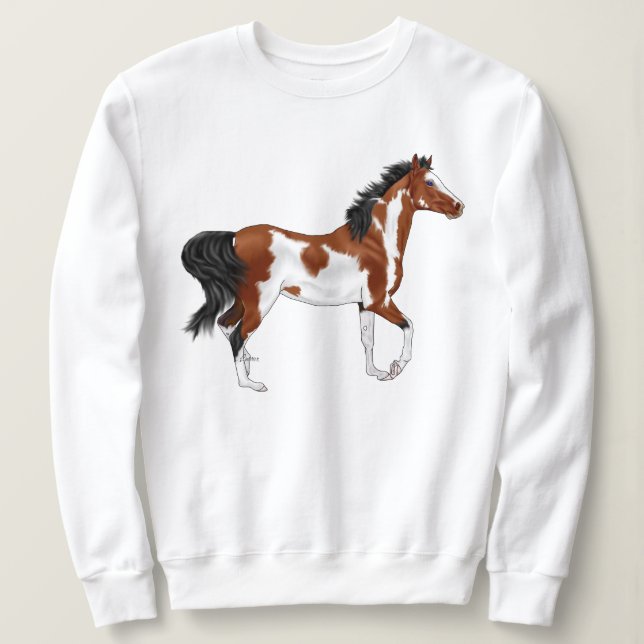 Pinto Arabian Pferd Sweatshirt (Design vorne)