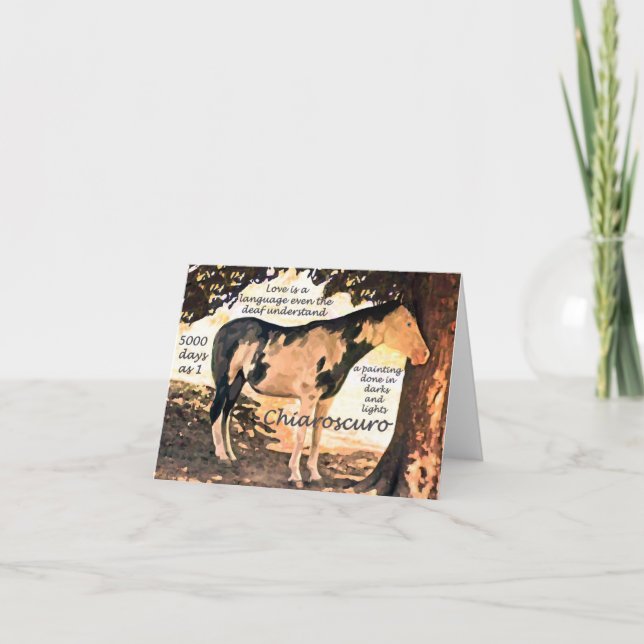 Pinto Deaf Horse Chiaro Karte (Vorderseite)