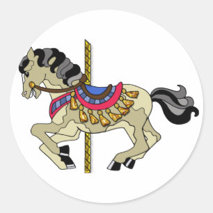 Pinto-Karussellpferd Runder Aufkleber