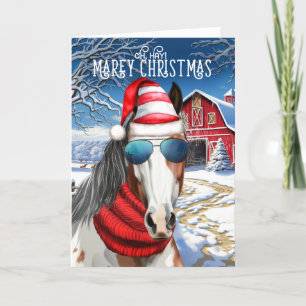 Pinto Paint Horse Funny MAREy Weihnachten