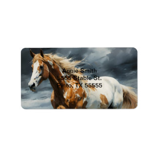 Pinto Pferd Adressaufkleber