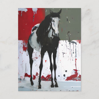 Pinto Pferd Spritzer Malerei Postkarte