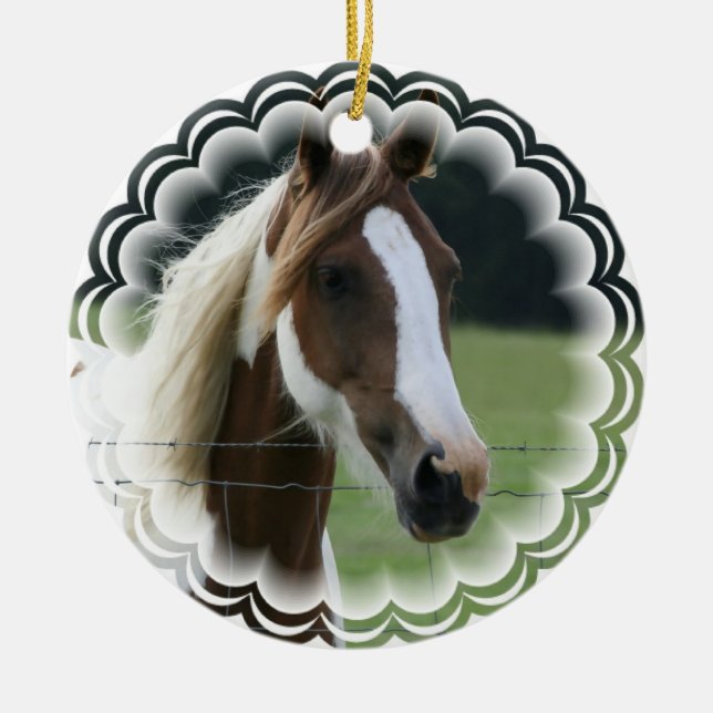 Pinto-Pony-Verzierung Keramik Ornament (Vorne)