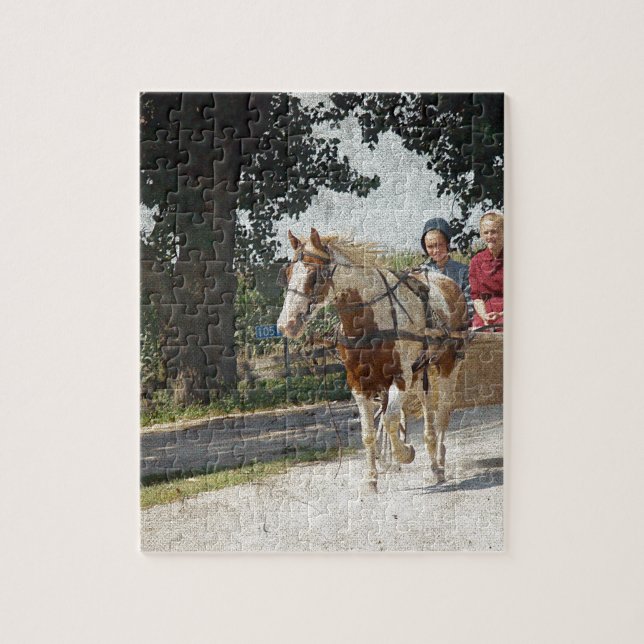 Pinto und Kinder in der Buggy Puzzle (Vertikal)