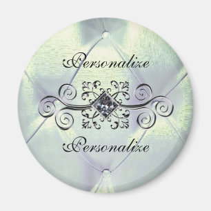 Pintuck Satin look diamant silber elegant Magnet