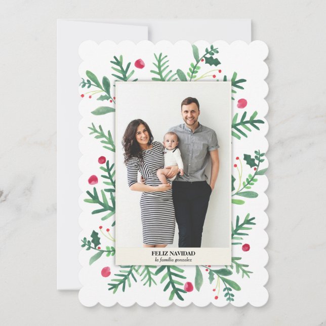 Pintura de Acuarela | Feliz Navidad Feiertagskarte (Vorderseite)