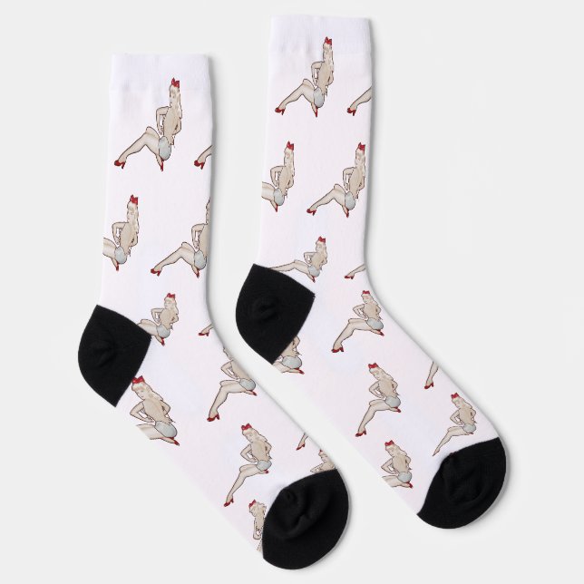 Pinup Custom Nachhaltig Premium Crew Sockel Socken (Rechts)