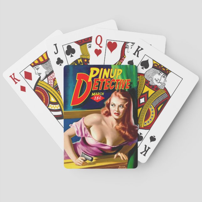 Pinup Detection Pulp Noir Playing Cards Spielkarten (Rückseite)