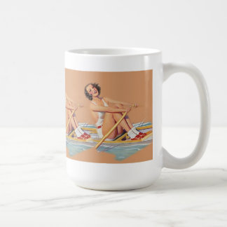 Pinup-Frauen im Rudern Kaffeetasse