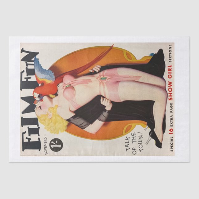 Pinup Girl & Parrot  Seidenpapier (Vorderseite)