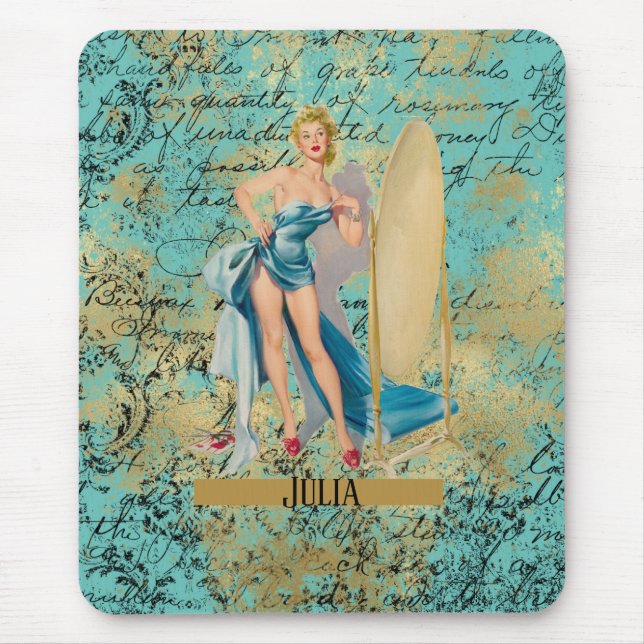 Pinup Girl Personalisiert Mousepad (Vorne)