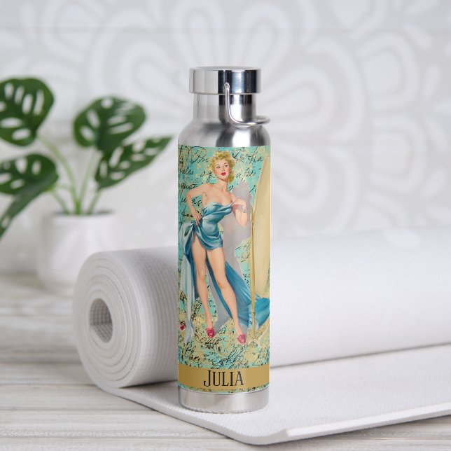 Pinup Girl Personalisiert Trinkflasche (Yoga)