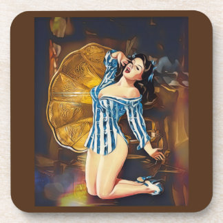 Pinup im Vintage-Stil Getränkeuntersetzer