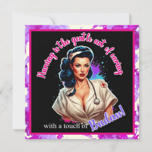 Pinup-Krankenschwester Badass Feiertagskarte