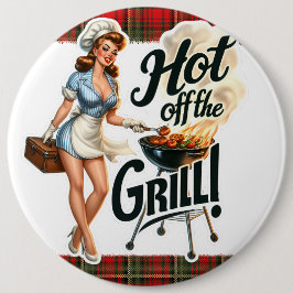Pinup Lady Vintag Pinback Buttone abseits vom Gril Button