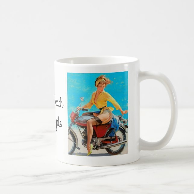 Pinup-Motorrad Tasse (Rechts)