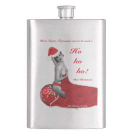 Pinup Mrs Santa Christmas Funny Joke Hip Flask Flachmann