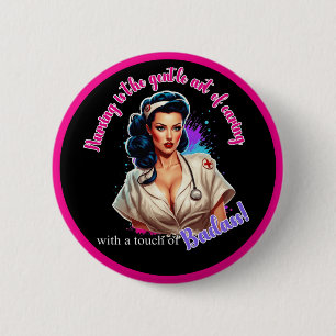 Pinup_ Nurse Badass Button