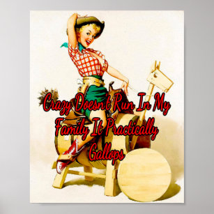 Pinup Riding Holzpferd von Gil Elvgren W Poster