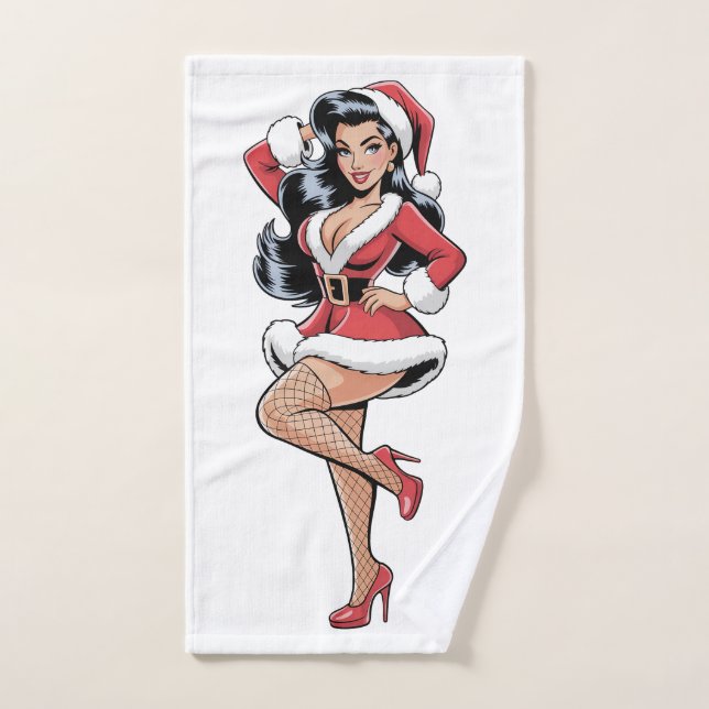 Pinup Santa Babe Handtuch (Handtuch)