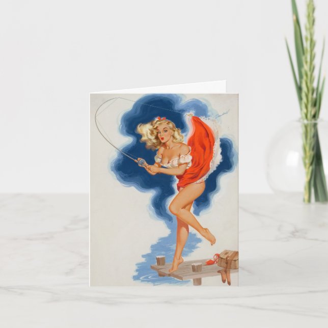 Pinup, Vintager Pinup Geburtstag Karte (Vorderseite)