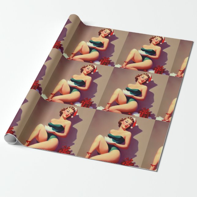 Pinup Woman #1 Wrapping Paper Geschenkpapier (Ungerollt)