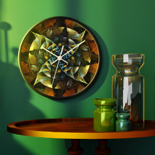 Pinwheel Abstract Art Round Große Wanduhr