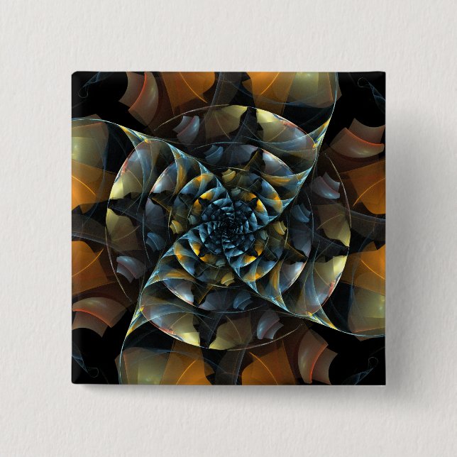 Pinwheel Abstrakt Art Button (Quadrat) (Vorderseite)