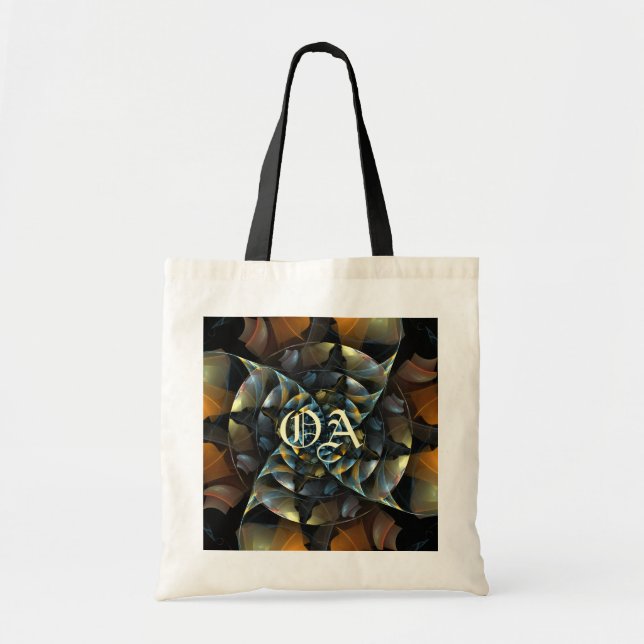 Pinwheel Abstrakt Art Monogram Bag Tragetasche (Vorne)
