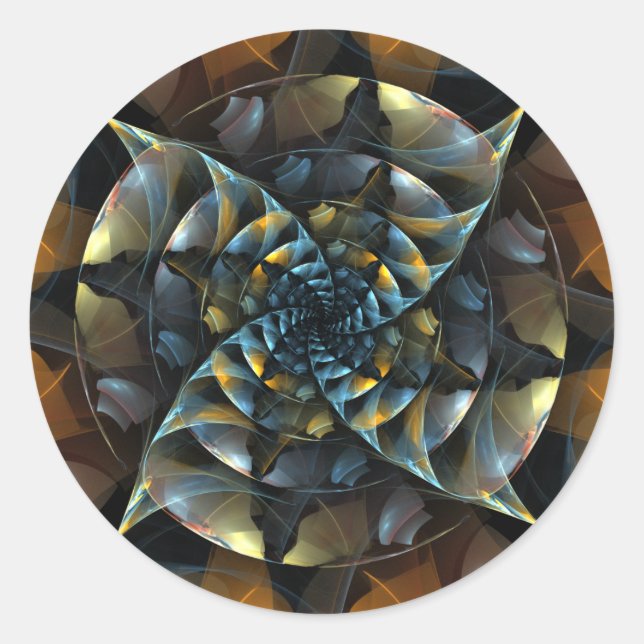 Pinwheel Abstrakt Art Round Sticker (Vorderseite)
