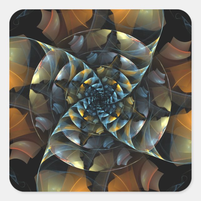 Pinwheel Abstrakt Art Square Sticker (Vorderseite)