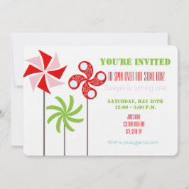 Pinwheel Bday Invite (Girl) - Print oder Download Einladung